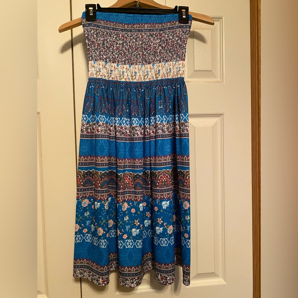 Amazon Strapless Blue summer dress